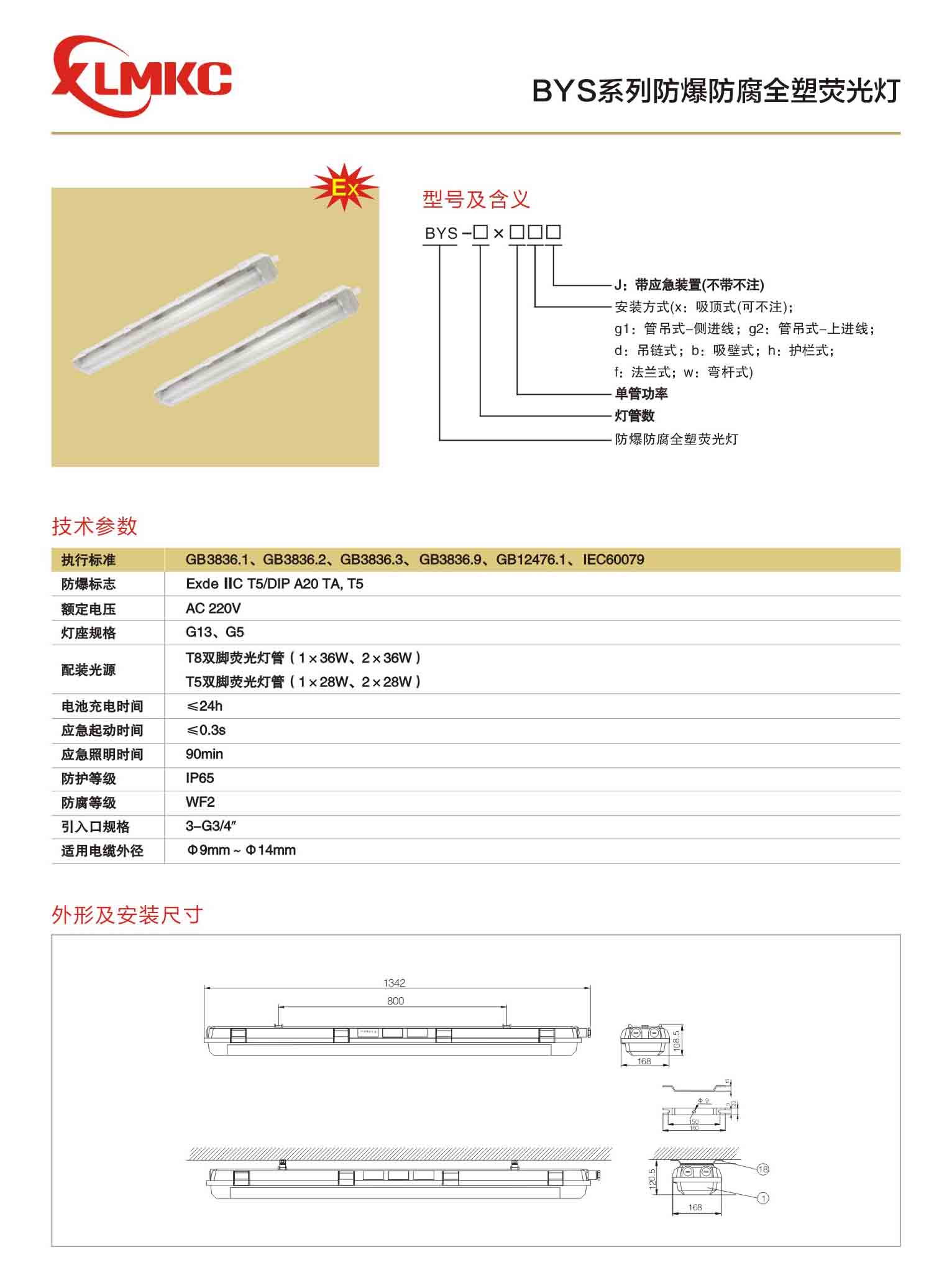 BYS防爆防腐全塑熒光燈